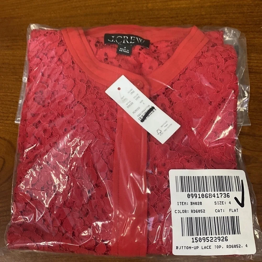 J Crew Button-up lace top Item BN028